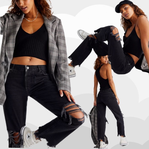 Free People - Maggie Mid Rise Straight Jean - Picture 2 of 7